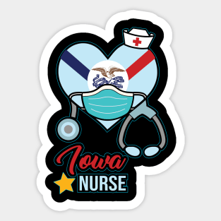 Iowa Nurse  - Love RN LPN CNA State Nursing Gift Sticker